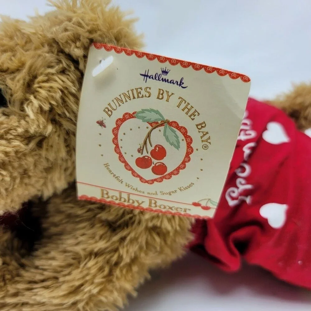 Hallmark Plush Bunnies By The Bay Bobby‎ Boxer Bear Heart 2002 Valentines Day